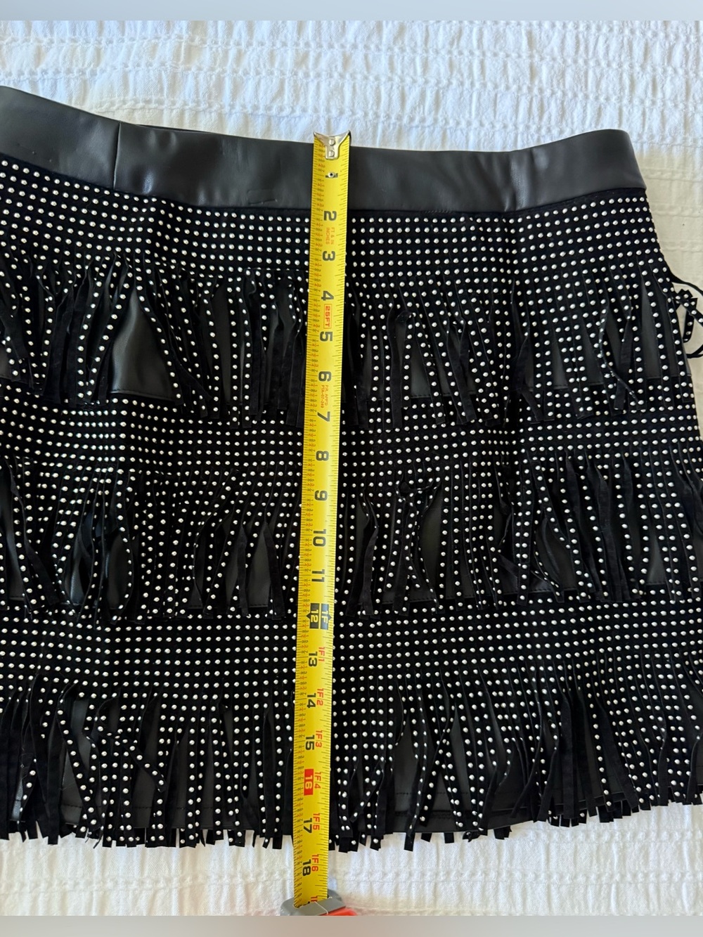 Sincerely Jules Black Studded Fringe Mini Skirt - Picture 11 of 11